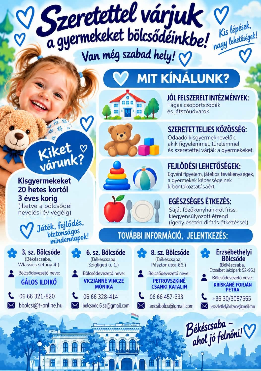 Szeretettel várjuk a gyermekeket bölcsődéinkbe!